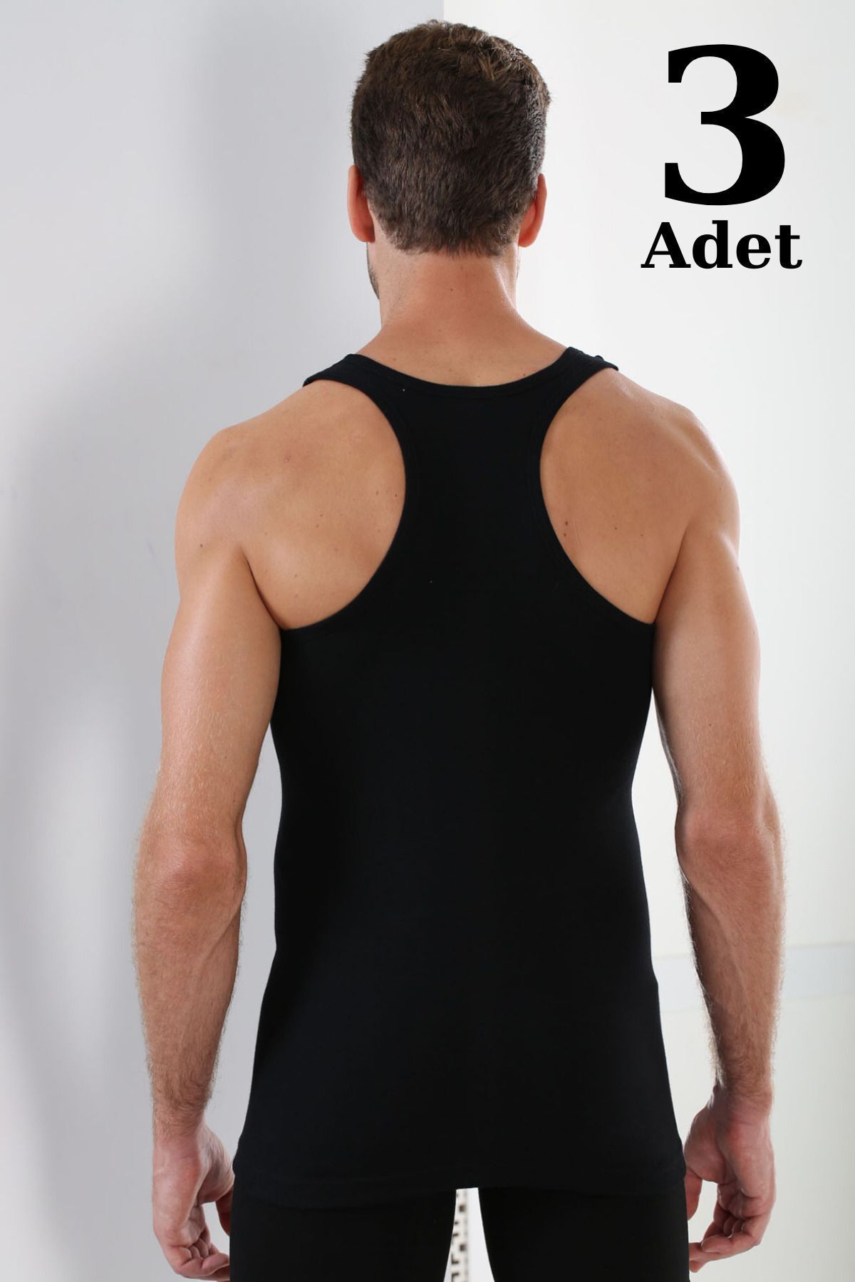 Erkek Pamuklu Likralı Sporcu Atlet 3'lü Paket