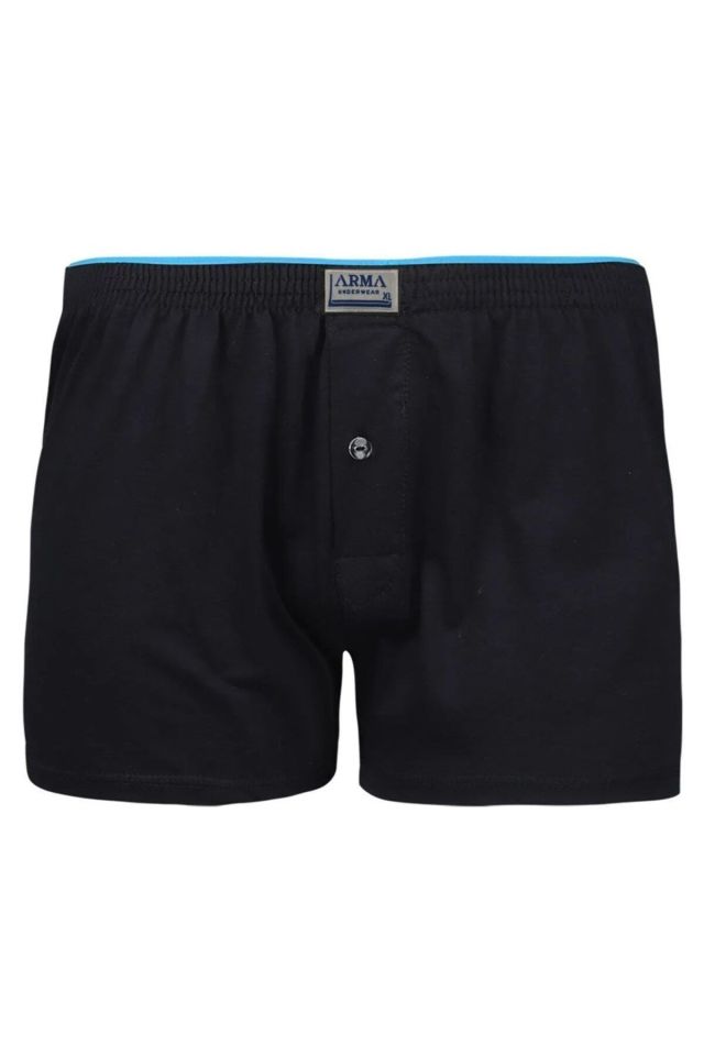 Çok 4'lü Paket Erkek Düğmeli Boxer Havlu Bel %100 Pamuk Penye