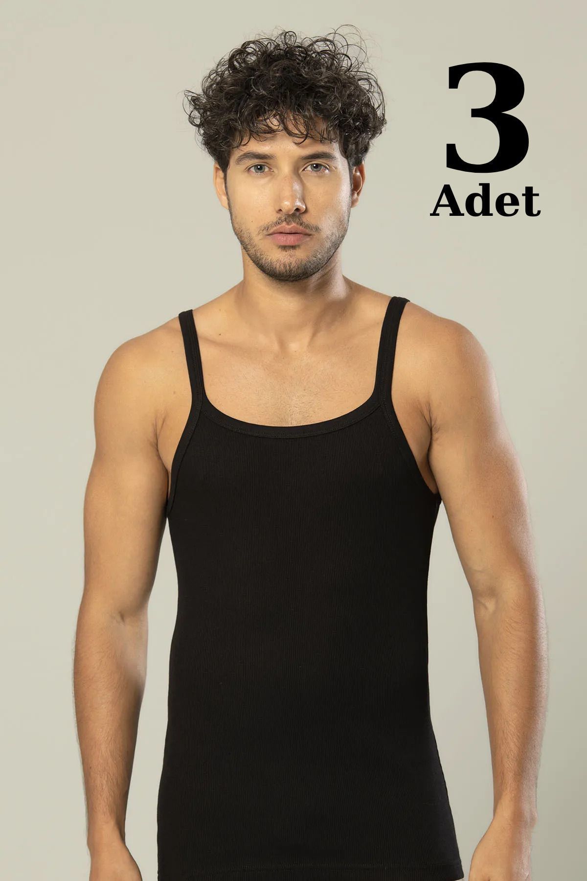 Erkek Ince Askılı Atlet %100 Pamuk 3'lü Ekonomik Paket