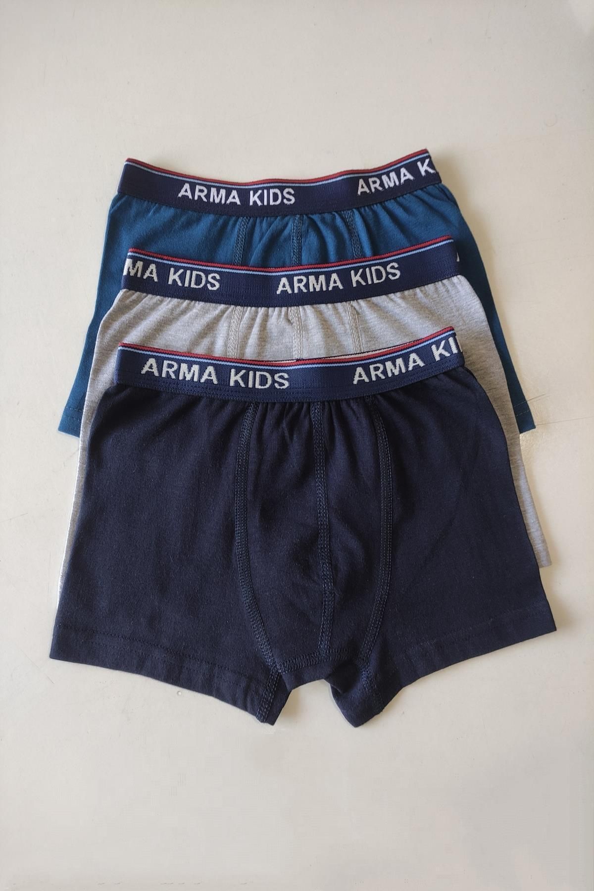 Erkek Çocuk Desenli Boxer 3'lü Paket Pamuklu Likralı