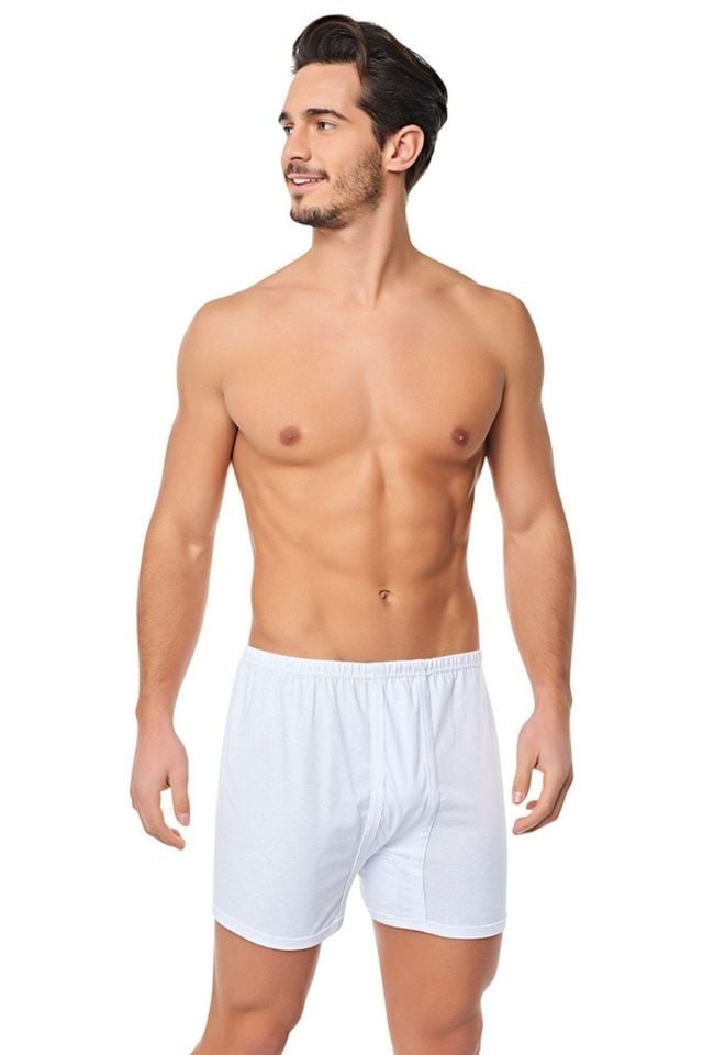 Erkek Paçalı Külot Boxer 6'lı Paket %100 Pamuk Penye