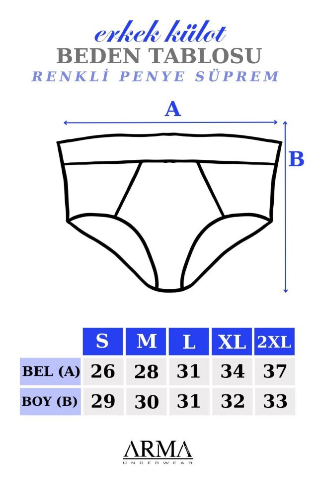Erkek Külot Slip %100 Pamuk 3'lü Paket
