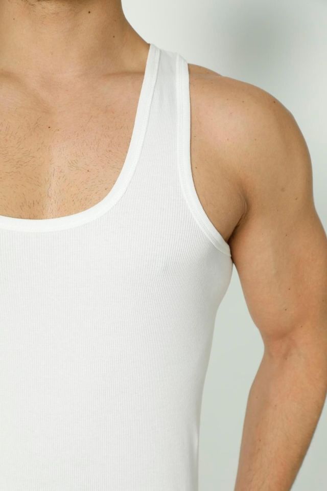 Erkek Fitilli Kaşkorse Atlet Siyah - 2XL