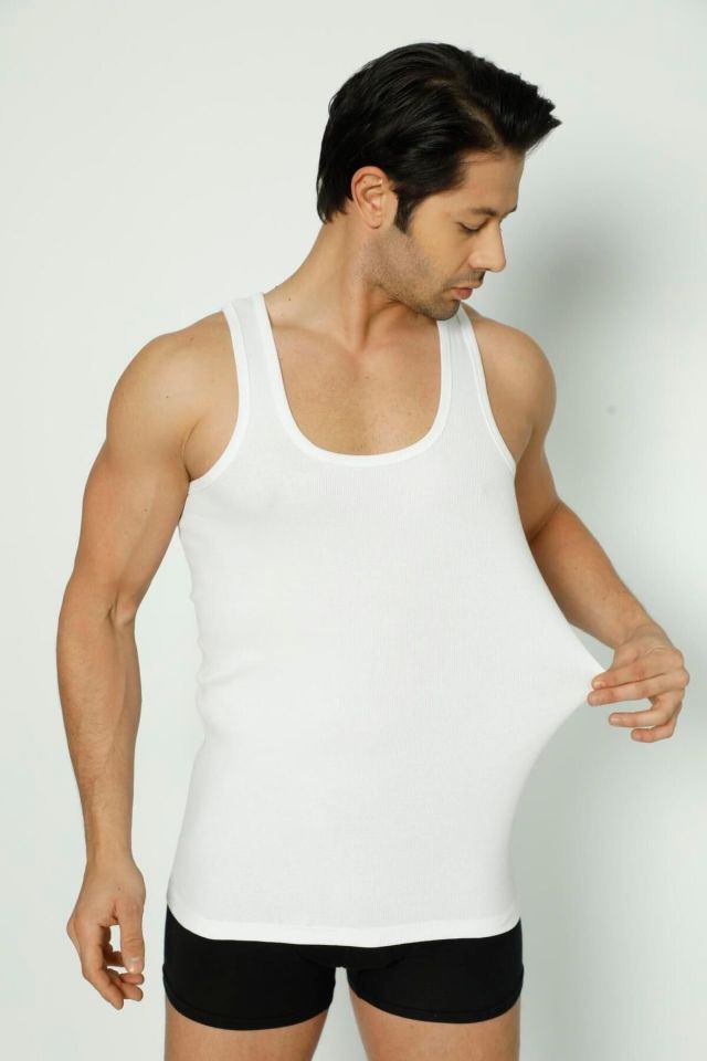 Erkek Fitilli Kaşkorse Atlet Siyah - 2XL