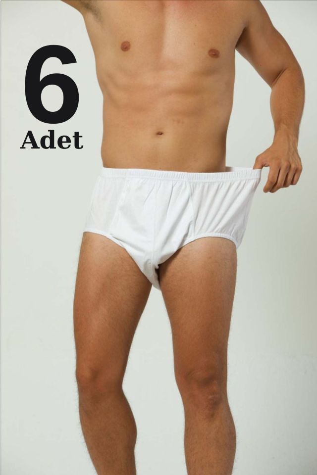 Erkek Büyük Beden Külot Slip 6'lı Paket %100 Pamuk