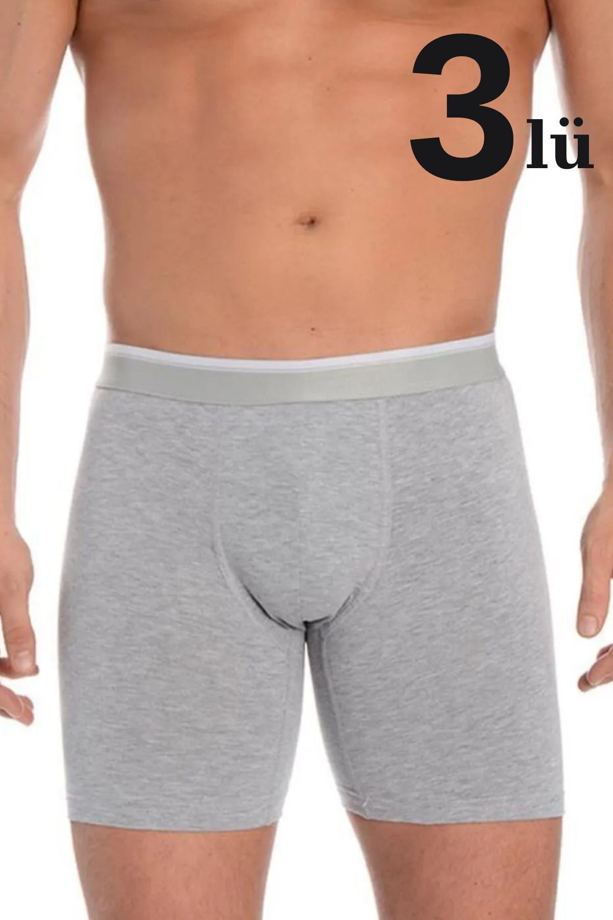 3'lü Paket Erkek Uzun Paçalı Likralı Boxer