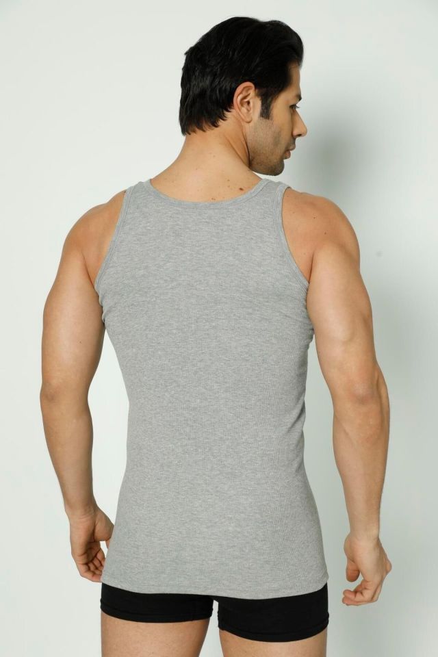 Erkek Fitilli Kaşkorse Atlet 3'lü Paket Likralı Beyaz - 2XL