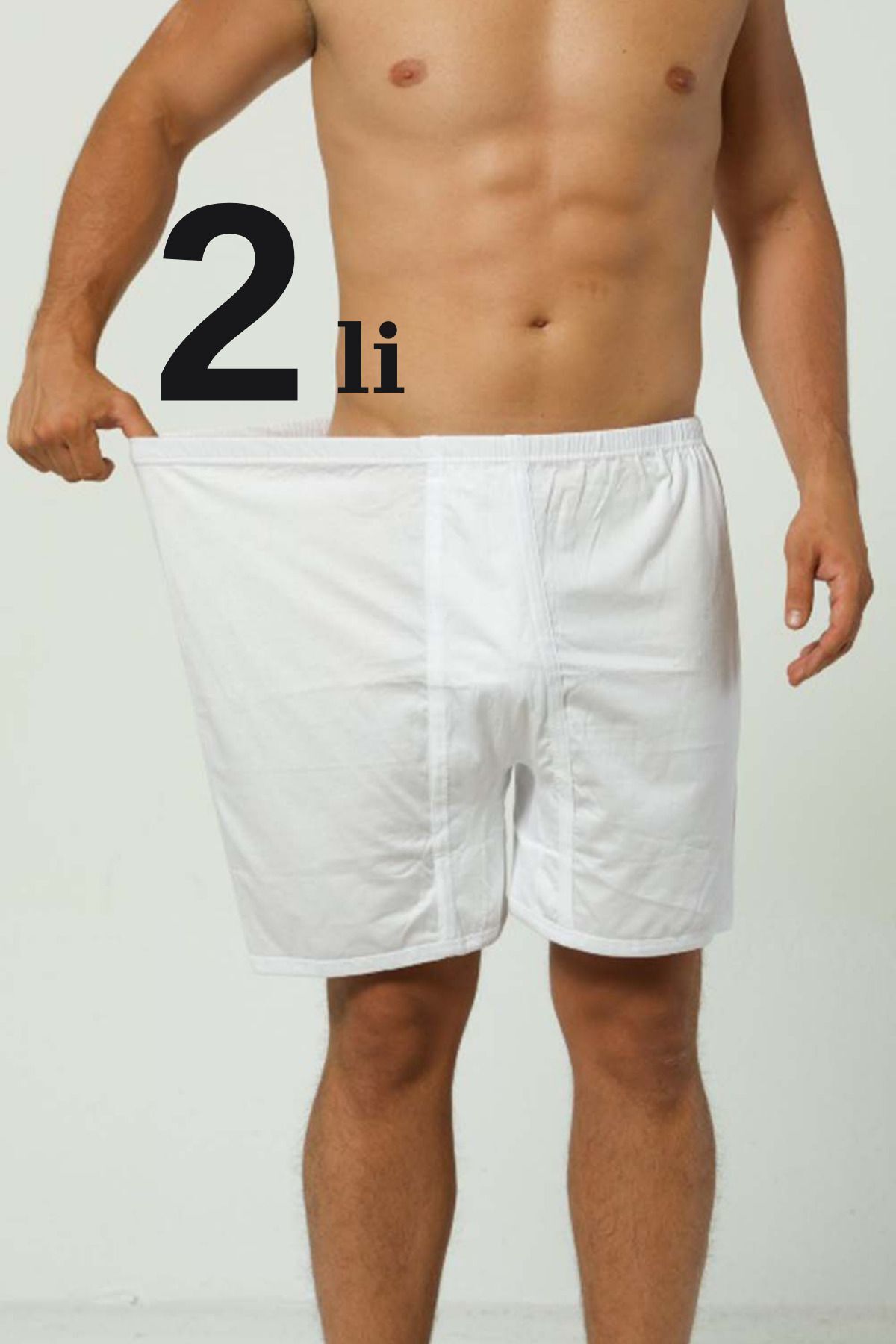 Büyük Beden Erkek Paçalı Külot Boxer 2'li Paket %100 Pamuk
