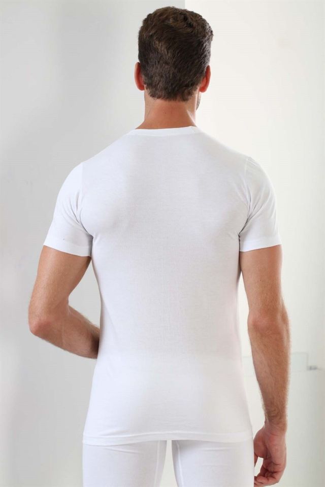Erkek Basic Slim Fit %100 Pamuk Sıfır Yaka Kısa Kollu T-shirt