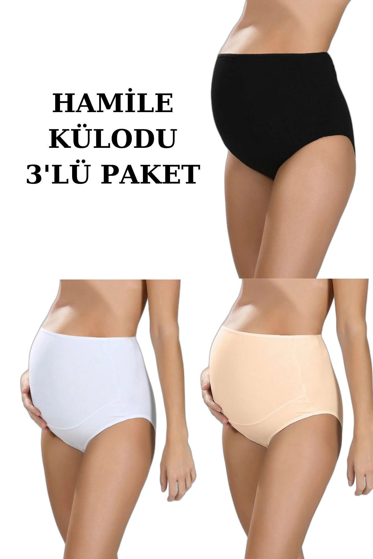 %100 Pamuk Toparlayıcı Hamile Külodu 3'lü Paket