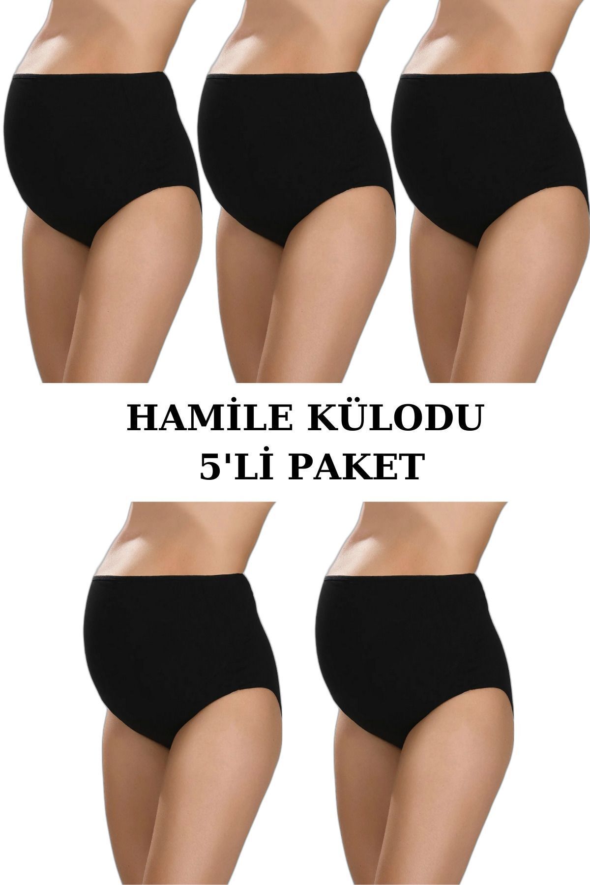 5'li Paket Yüksek Bel Toparlayıcı Hamile Lohusa Külot %100 Pamuklu