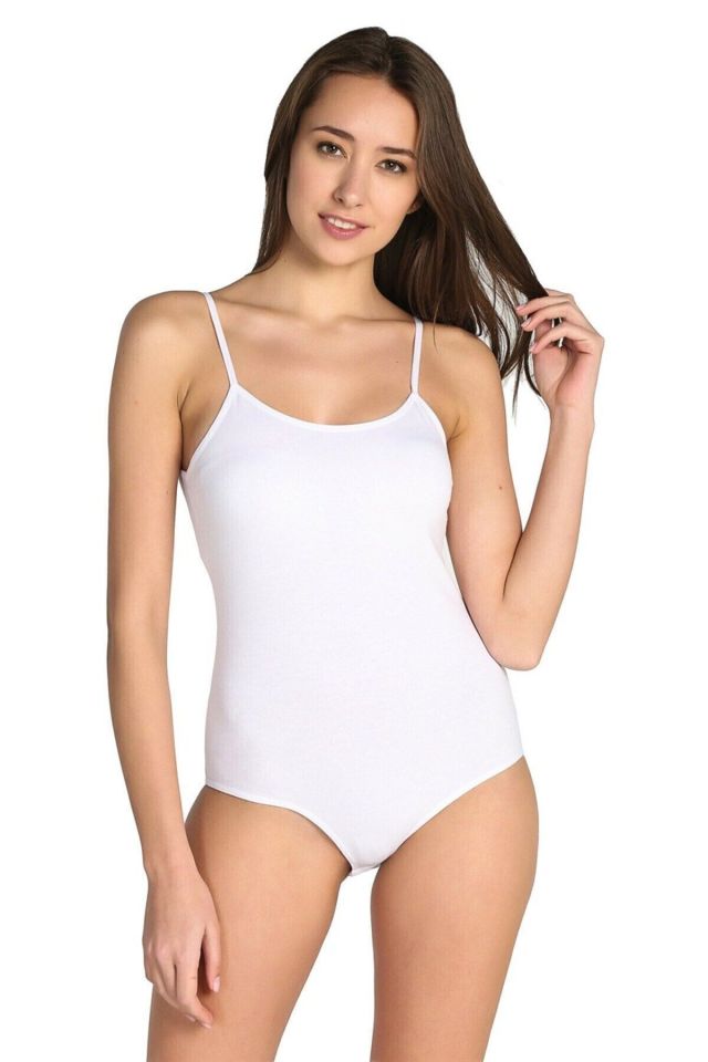 Kadın Çıtçıtlı Atlet / Body İp Askılı Pamuklu Likralı